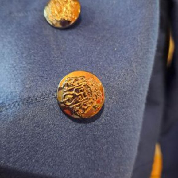 Blue Military-Style Felt Blazer - Picture 8 of 14